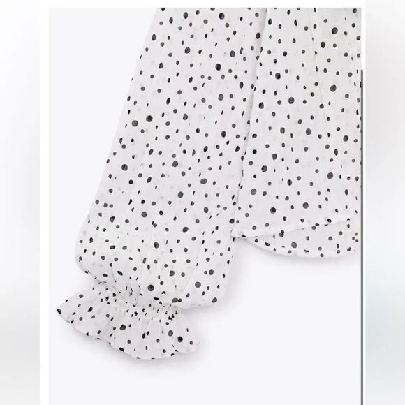 ZARA POLKA DOT BLOUSE - Picture 9 of 9